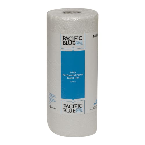 Pacific Blue Select 2-Ply Perforated Roll Towel, White, 85 Sheets Per Roll